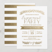 Gold Laurels Engagement Party - Uitnodiging (Voorkant / Achterkant)