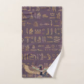 Gold Lavender Egyptian Princess Hieroglyphs Bad Handdoek (Handdoek)