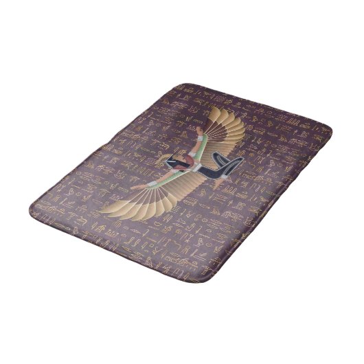 Gold Lavender Egyptian Princess Hieroglyphs Badmat (Gekanteld)