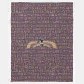 Gold Lavender Egyptian Princess Hieroglyphs Fleece Deken (Voorkant)