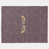 Gold Lavender Egyptian Princess Hieroglyphs Fleece Deken (Voorkant (Horizontaal))