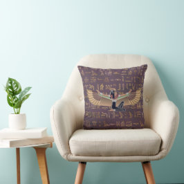 Gold Lavender Egyptian Princess Hieroglyphs Kussen