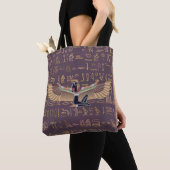 Gold Lavender Egyptian Princess Hieroglyphs Tote Bag (Dichtbij)