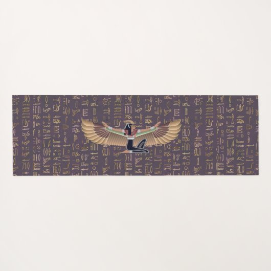 Gold Lavender Egyptian Princess Hieroglyphs Yogamat (Achterkant (horizontaal))
