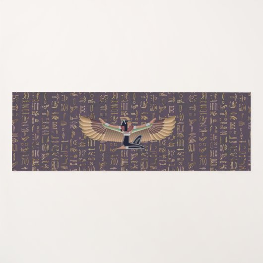 Gold Lavender Egyptian Princess Hieroglyphs Yogamat (Voorkant (horizontaal))
