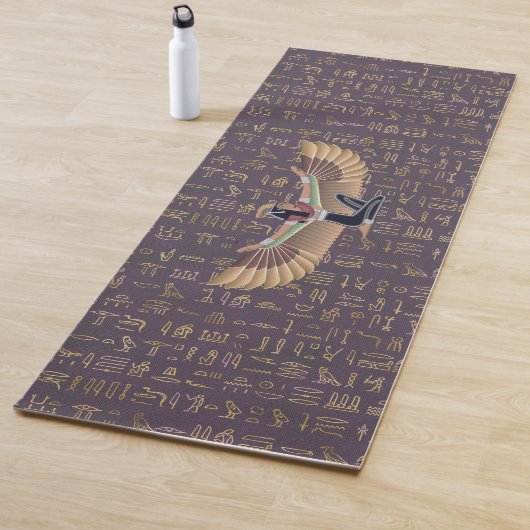 Gold Lavender Egyptian Princess Hieroglyphs Yogamat (In situ)
