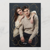 Gold Lavender Floral Photo Wedding Save the Date Kaart (Achterkant)