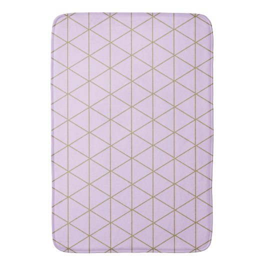 Gold Lavender Geometric Triangles Boho Glam Badmat (Voorkant Verticaal)