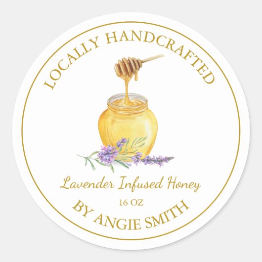 Gold Lavender Infused Honey Label | Wit (Voorkant)