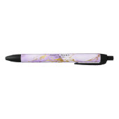* Gold Lavender Marble Chic Popular Zwarte Inkt Pen (Bodem)