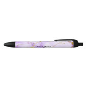 * Gold Lavender Marble Chic Popular Zwarte Inkt Pen (Bovenkant)