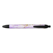 * Gold Lavender Marble Chic Popular Zwarte Inkt Pen (Achterkant)
