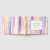 Gold Lavender Purple Stripes Wedding Gastenboek (Volledig)