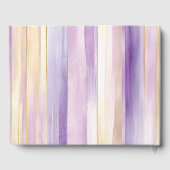Gold Lavender Purple Stripes Wedding Gastenboek (Achterkant)