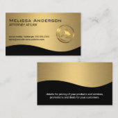 Gold Law Gavel Logo | Advocaat Visitekaartje (Voorkant / Achterkant)