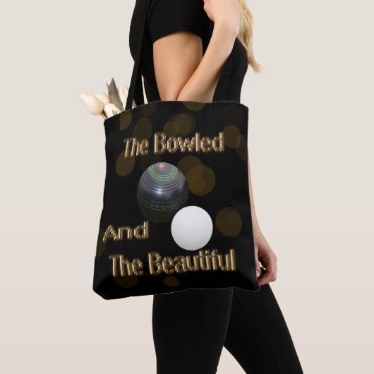 Gold Lawn Bowls Bowled-vormgeving Tote Bag (Dichtbij)