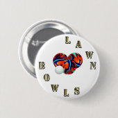 Gold Lawn Bowls Lettering and Bowls, Badge Ronde Button 5,7 Cm (Voorkant /achterkant)