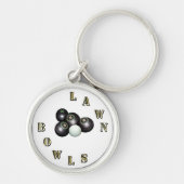 Gold Lawn Bowls Name met Bowls, keyring Sleutelhanger (Voorkant)
