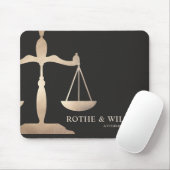 Gold Lawyer Scales of Justice Dark Brown Muismat (Met muis)