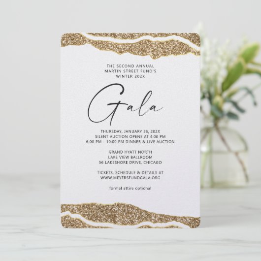 Gold Layers Gala Uitnodiging (Staand voorkant)