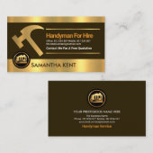 Gold Layers Hammer Border Handyman Contractor Visitekaartje (Voorkant / Achterkant)