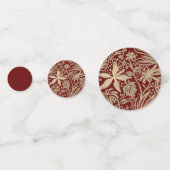 Gold Lazy Floral Pattern op Deep Red Confetti (Voorkanten)