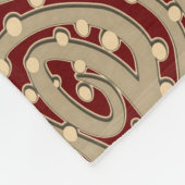 Gold Lazy Floral Pattern op Deep Red Fleece Deken (Hoek)