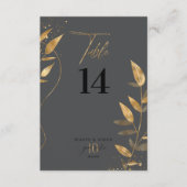 Gold Leaf 10th Anniversary Table Number ID1169 Kaart (Voorkant)