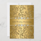 Gold Leaf 50th Wedding Jubileum Invite Kaart (Voorkant)