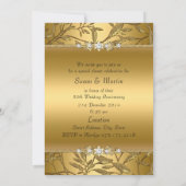 Gold Leaf 50th Wedding Jubileum Invite Kaart (Achterkant)