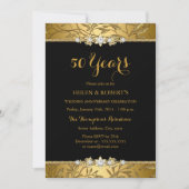 Gold Leaf 50th Wedding Jubileum Invite Kaart (Voorkant)