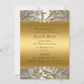 Gold Leaf 50th Wedding Jubileum Invite Kaart (Achterkant)