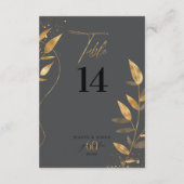 Gold Leaf 60th Anniversary Table Number ID1169 Kaart (Achterkant)