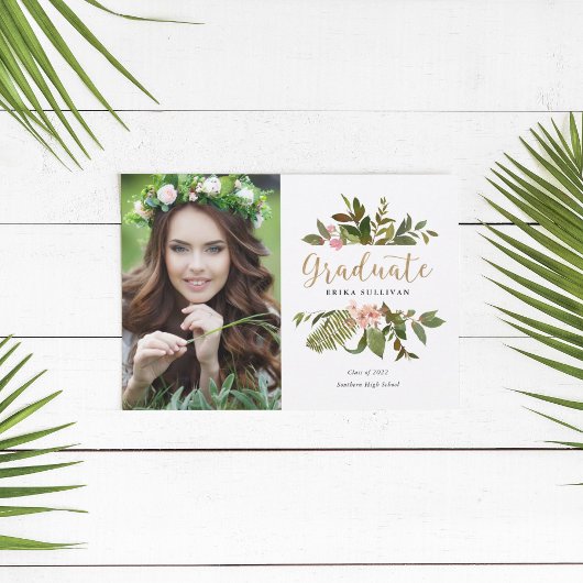 Gold Leaf Afstuderen Foto Aankondiging