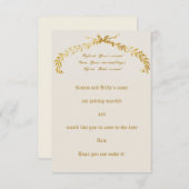 Gold Leaf Arch Wedding Save the Date Announding Kaart (Voorkant / Achterkant)