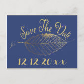 Gold Leaf Bewaar de datum Aankondigingskaart (Voorkant)