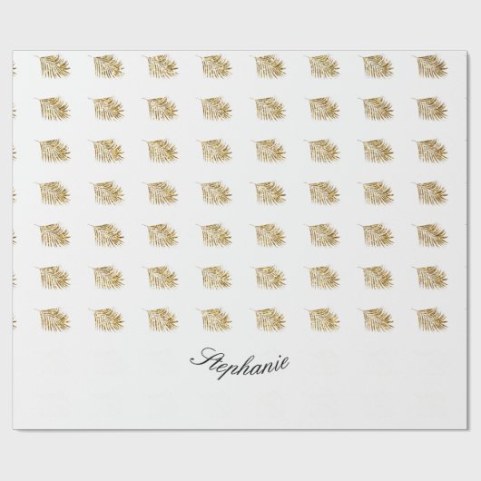 Gold Leaf Birthday Holiday Glitter - Aangepaste na Cadeaupapier (Vlak)