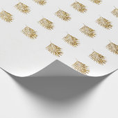 Gold Leaf Birthday Holiday Glitter - Aangepaste na Cadeaupapier (Hoek)