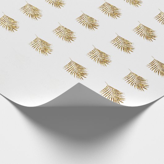 Gold Leaf Birthday Holiday Glitter - Aangepaste na Cadeaupapier (Hoek)