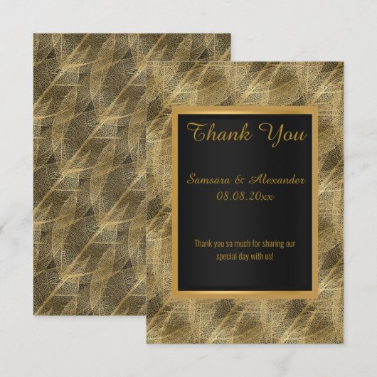 GOLD LEAF BLACK BOTANISCHE Dankkaart Kaart (Voorkant / Achterkant)
