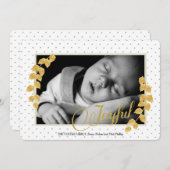 Gold Leaf Border Foto Vakantie Kaart (Voorkant / Achterkant)