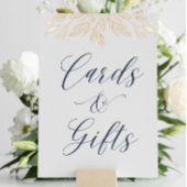 Gold Leaf Botanical Weddenkaarten & Gifts Sign Reclamebord Met Voetstuk