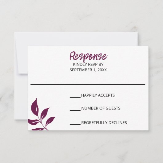 Gold Leaf Bruiloft RSVP Kaart (Voorkant)