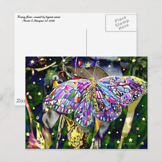 Gold Leaf Butterfly Briefkaart (Voorkant / Achterkant)