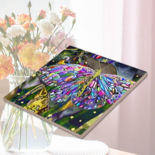 Gold Leaf Butterfly Tegeltje