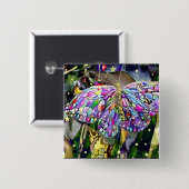 Gold Leaf Butterfly Vierkante Button 5,1 Cm (Voorkant /achterkant)