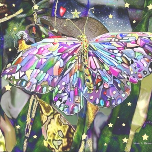 Gold Leaf Buttterfly Sticker (Voorkant)