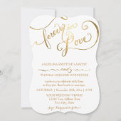 Gold Leaf Calligraphy Script Forever in Love Kaart (Voorkant)