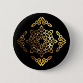 Gold Leaf Celtic Knot Ronde Button 5,7 Cm (Voorkant)