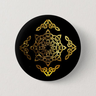 Gold Leaf Celtic Knot Ronde Button 5,7 Cm